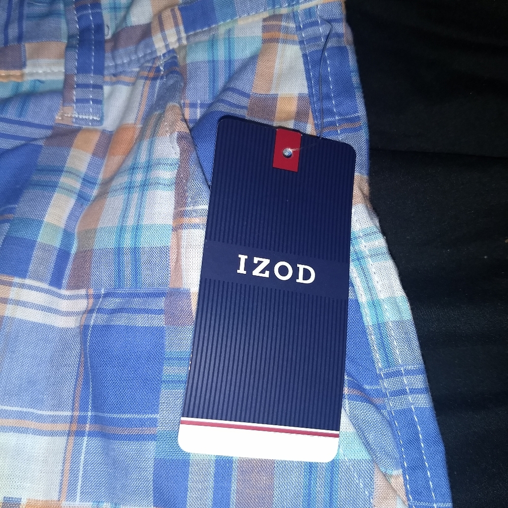 Boys new Izod plaid shorts